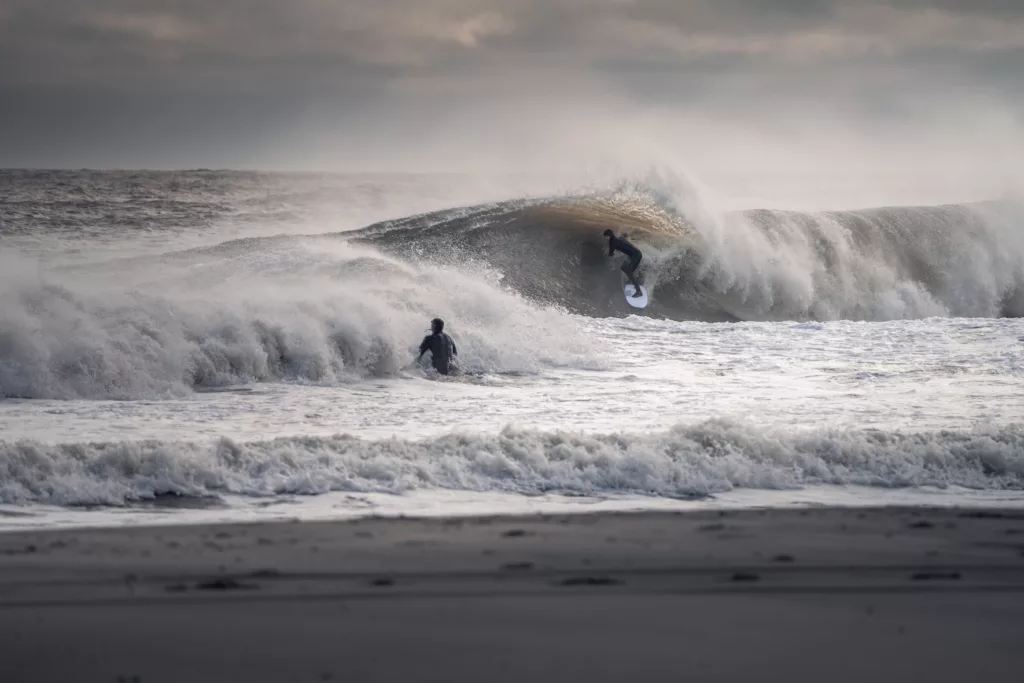 surf photography prints of cool surf pic of Billy Scott getting barreled in new jersey