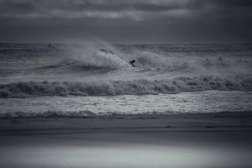 The best surf photographer in new jersey or santa cruz fine art style surf photo in black and white